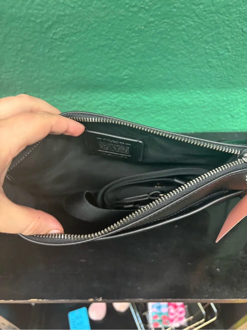 Coach Black Leather Messenger Crossbody Bag